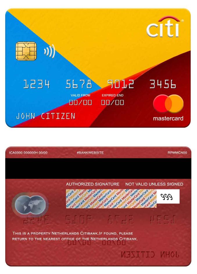 Netherlands Citibank mastercard